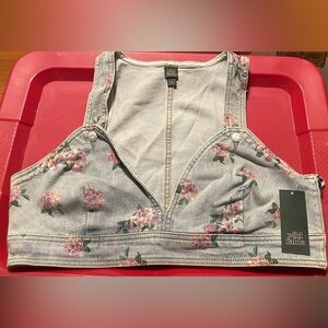 Floral Denim Crop Top